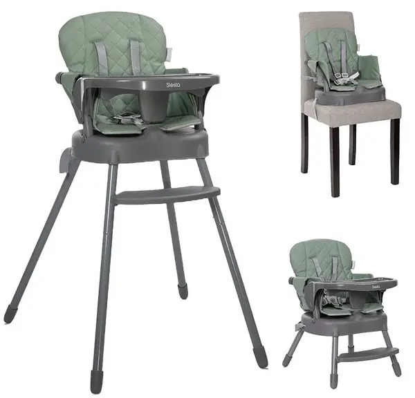 Scaun de masă 3 în 1 Lorelli - Siesta, Green Leather