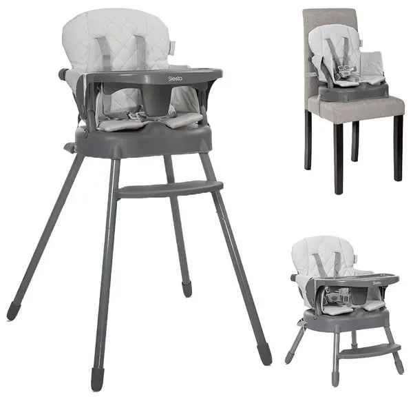 Scaun de masă 3 în 1 Lorelli - Siesta, Grey Leather
