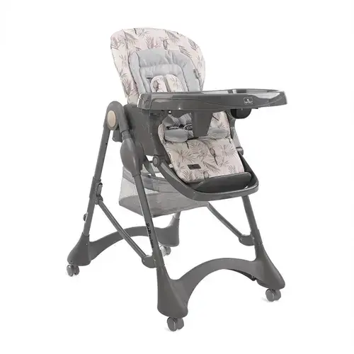 Scaun de masa Bellissimo, reglabil multiple pozitii, 4 Roti Pivotante Duble, Prindere in 5 puncte, Separator pentru picioare, cu 2 Tavite detasabile, Grey Parrots