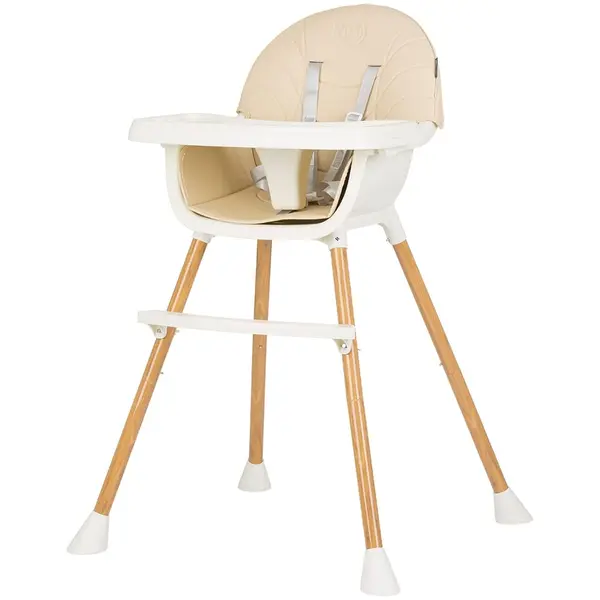 Scaun de masa copii Chipolino, 2 in 1, sezut confortabil, tava reglabila, bej KID054878, la doar 235,00 lei
