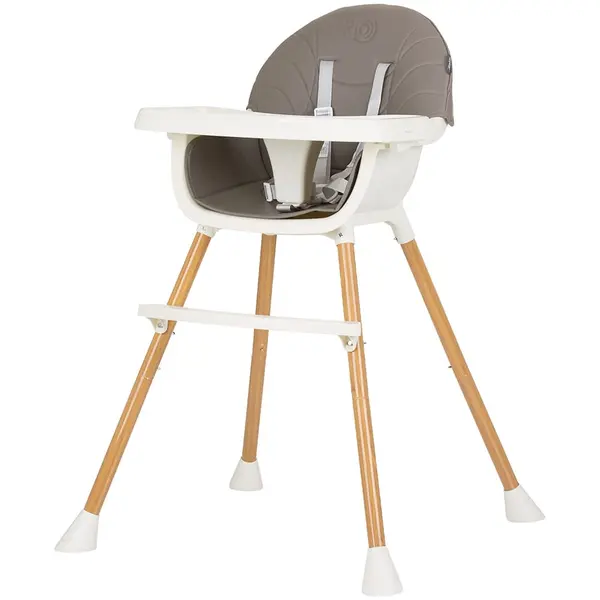 Scaun de masa copii Chipolino, 2 in 1, sezut confortabil, tava reglabila, gri inchis KID054854, la doar 235,00 lei