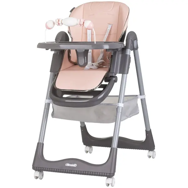 Scaun de masa copii Chipolino First Spoon, spatar reglabil, cos depozitare, pliabil, roz KID061050, la doar 365,00 lei