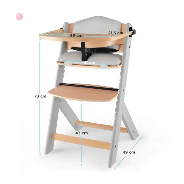 Scaun de masa Kinderkraft Enock Grey 3 in 1 cu pernuta