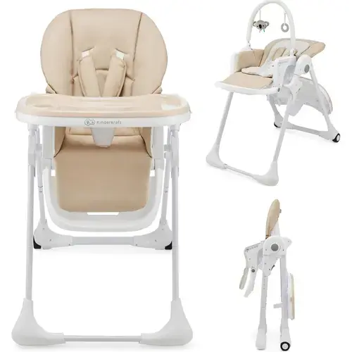 Scaun de masa Kinderkraft Tummie, reglabil, greutate maxima suportata15 Kg, Bej