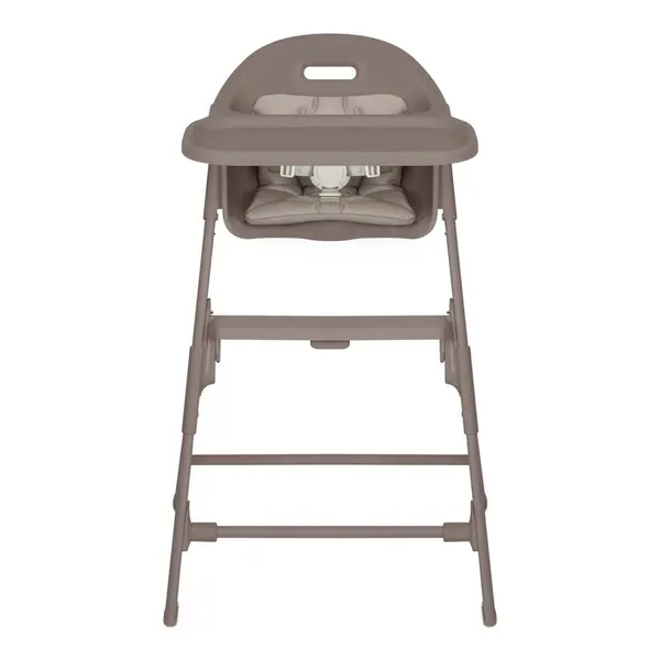 Scaun de masa Lionelo Beny Taupe cu suport pentru picioare, tavita ajustabila in 2 pozitii, insertie moale, centuri in 3 puncte, sustine 15 kg, 6 luni+