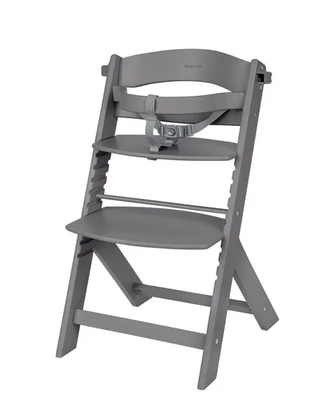 Scaun de masa pentru copii Kikkaboo Nordy Dark Grey multifunctional cu structura din lemn,inaltime reglabila 10 nivele,recomandat pana la 10 ani35 kg,centura de siguranta,masuta detasabila