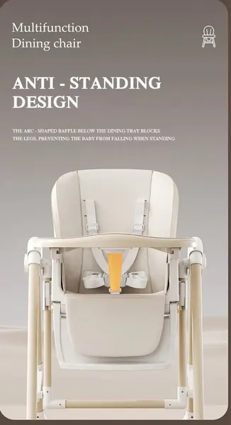 Scaun de masa pentru copii Little Mom White multifunctional 3 in 1, design ergonomic, pliabil, structura piramidala, roti silentioase, suport pentru picioare, dimensiuni 63x80x105 cm