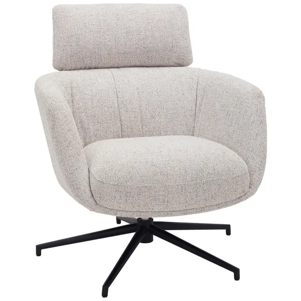 Scaun De Relaxare din metal, textil, negru, bej