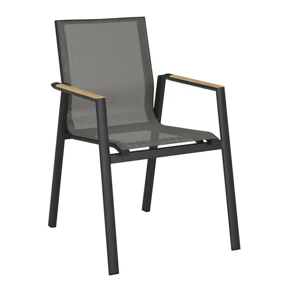 Scaun De Stivuit in lemn, metal, textil antracit, culoare natur, negru