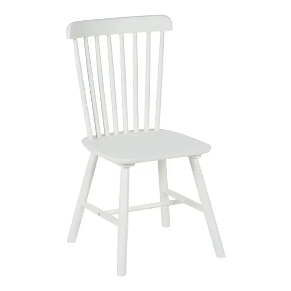 Scaun din lemn de cauciuc Melia, Lemn, Alb, 45x51x87 cm