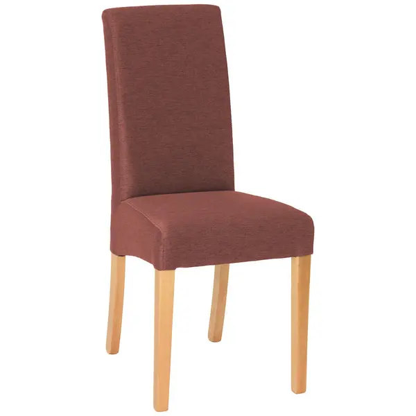 Scaun din lemn, textil, maro, roz, culoare lemn fag