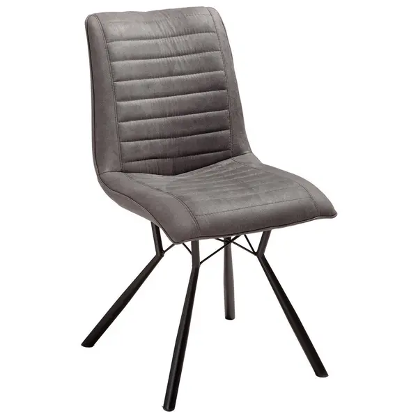 Scaun din metal, textil, antracit, negru