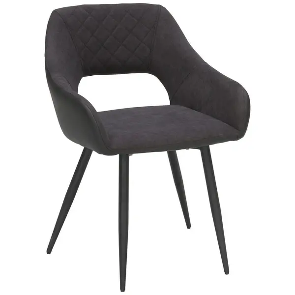Scaun din metal, textil, antracit, negru