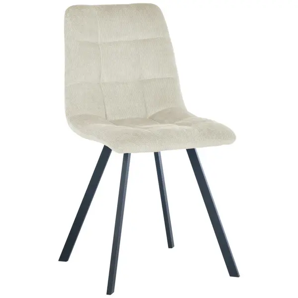 Scaun din metal, textil, bej