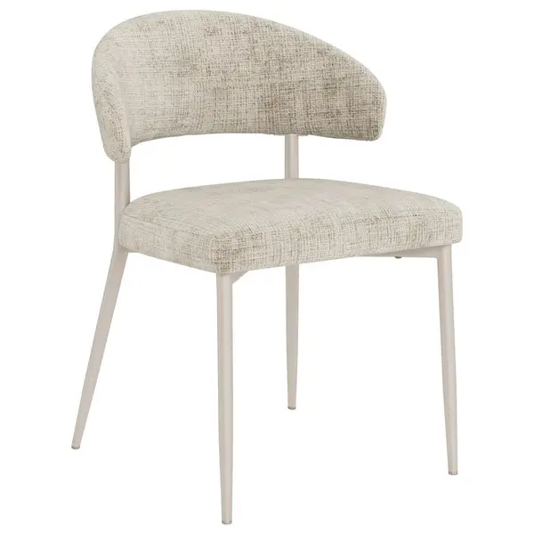 Scaun din metal, textil, bej