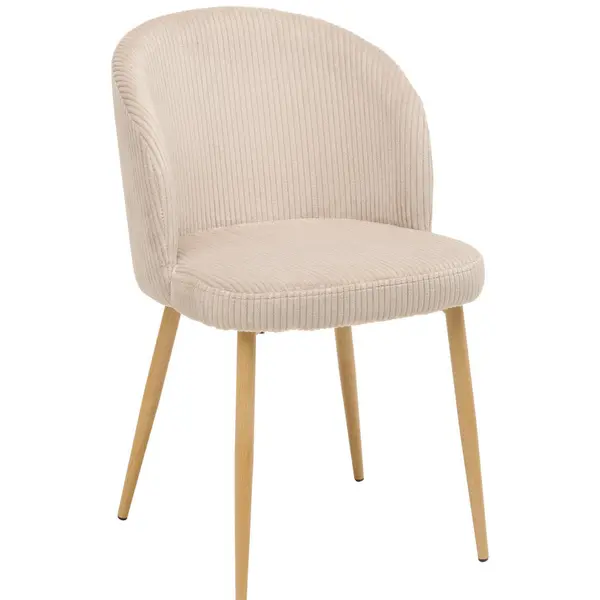 Scaun din metal, textil, culoare natur, bej