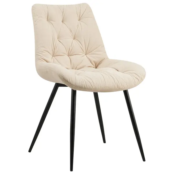 Scaun din metal, textil, culoare natur, negru