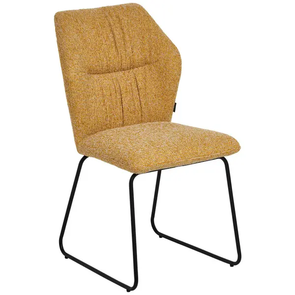 Scaun din metal, textil, galben