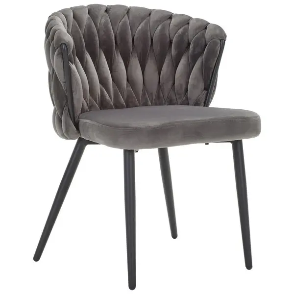 Scaun din metal, textil, gri