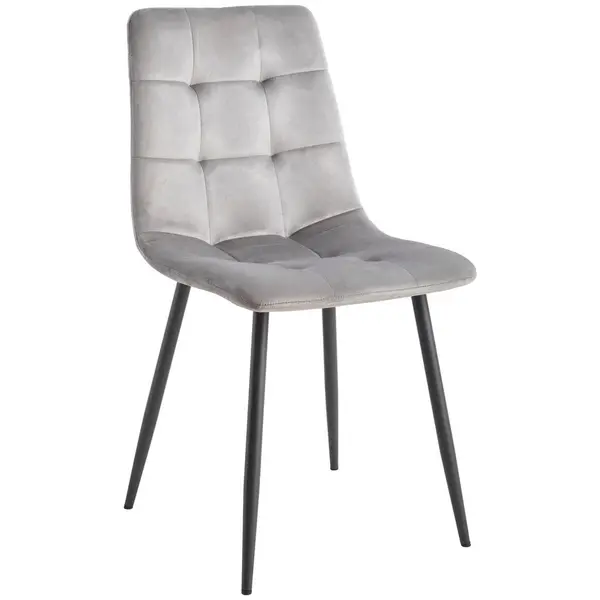 Scaun din metal, textil, gri
