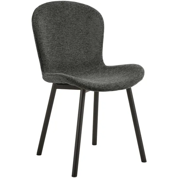 Scaun din metal, textil, gri închis