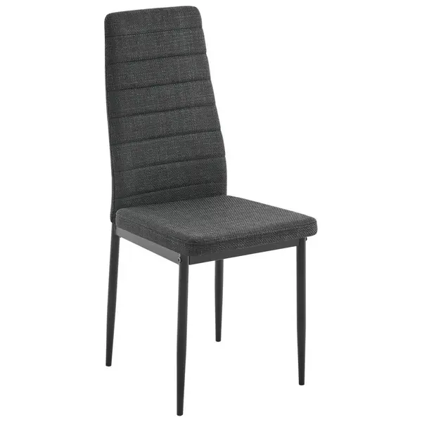 Scaun din metal, textil, gri închis