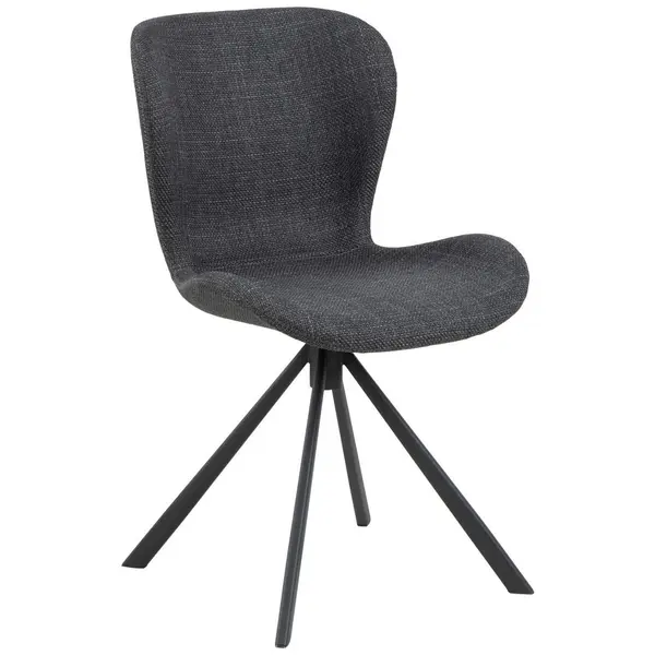 Scaun din metal, textil, gri închis