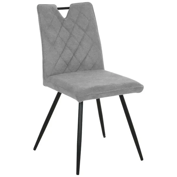 Scaun din metal, textil, gri, negru