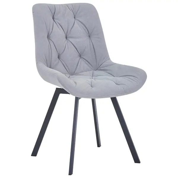 Scaun din metal, textil, gri, negru