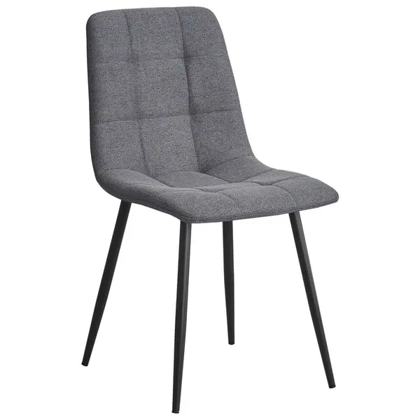 Scaun din metal, textil, gri, negru