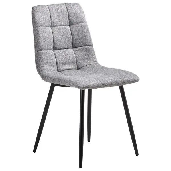Scaun din metal, textil, gri, negru
