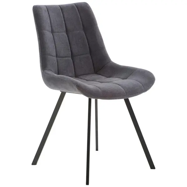 Scaun din metal, textil, gri, negru