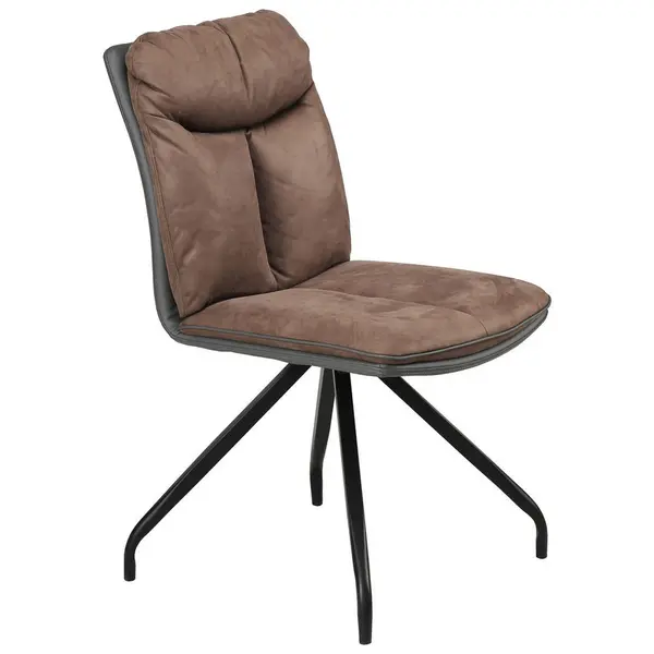 Scaun din metal, textil, maro, gri