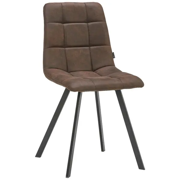 Scaun din metal, textil, maro, negru