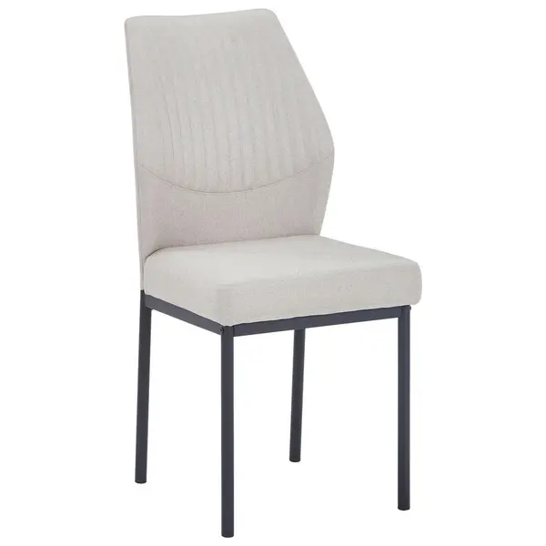 Scaun din metal, textil, negru, bej