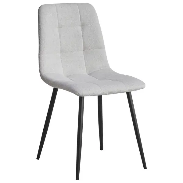Scaun din metal, textil, negru, grej