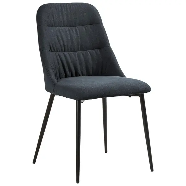 Scaun din metal, textil, negru, gri închis