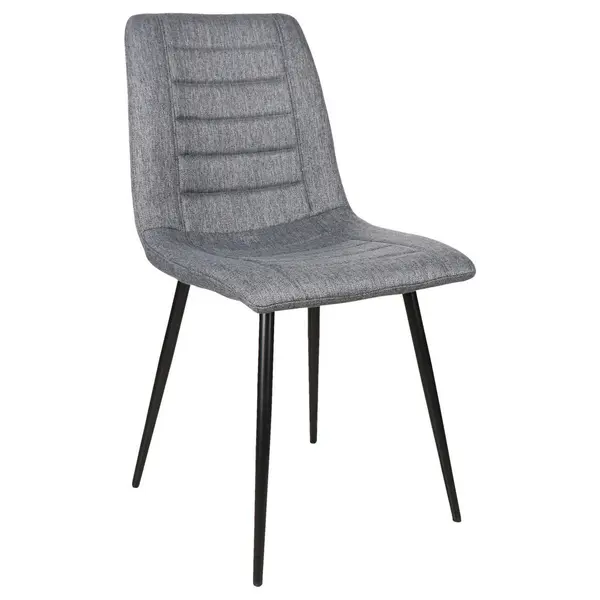 Scaun din metal, textil, negru, gri închis