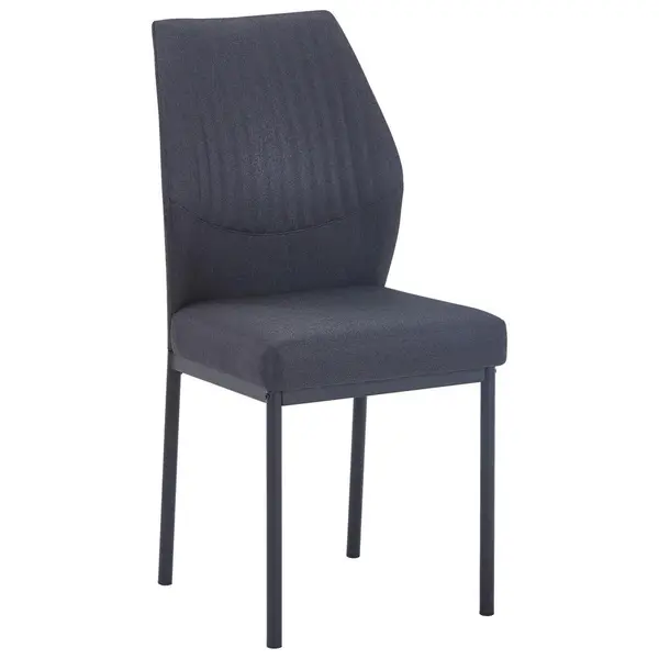 Scaun din metal, textil, negru, gri închis