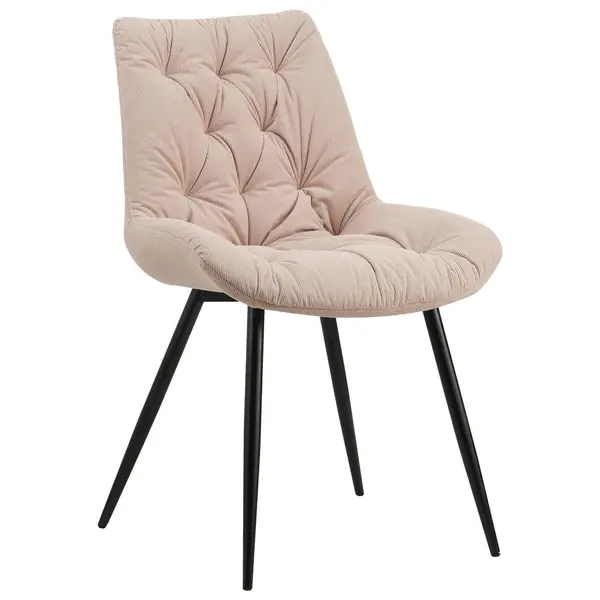 Scaun din metal, textil, roz, negru