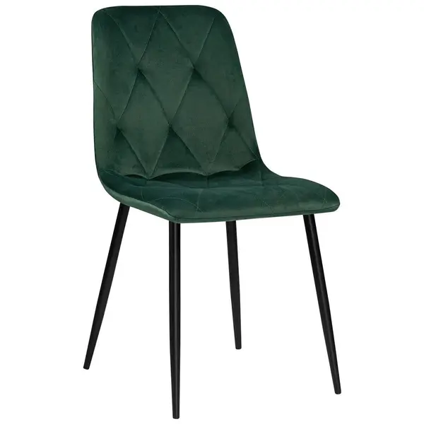 Scaun din metal, textil, verde, negru