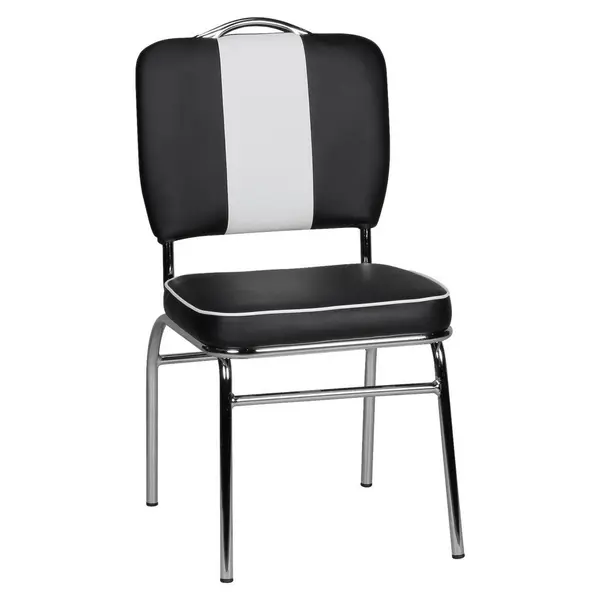 Scaun din plastic, negru, alb