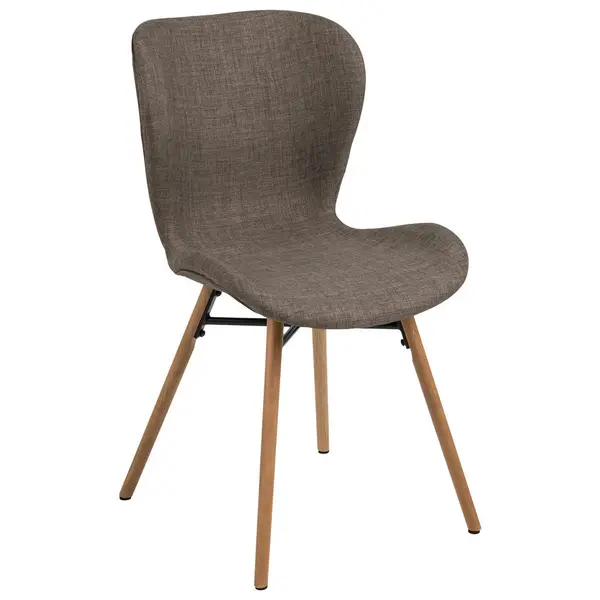 Scaun din textil, maro, gri, culoare lemn stejar