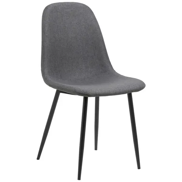 Scaun din textil, negru, gri închis