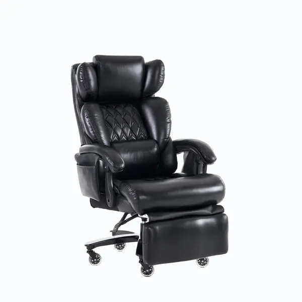 Scaun director cu funcție de masaj și încălzire, scaun de birou ergonomic cu piele artificială, 88 x 70 x 112,5 cm, Negru | Aosom Romania