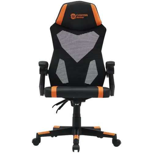 Scaun gaming CANYON Flow MCH01 Mesh, reglabil, Negru/Portocaliu