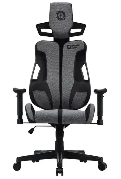 Scaun gaming Canyon Morphos, material metalic si plastic, inaltime ajustabila, suport pentru brate 2D (Gri)