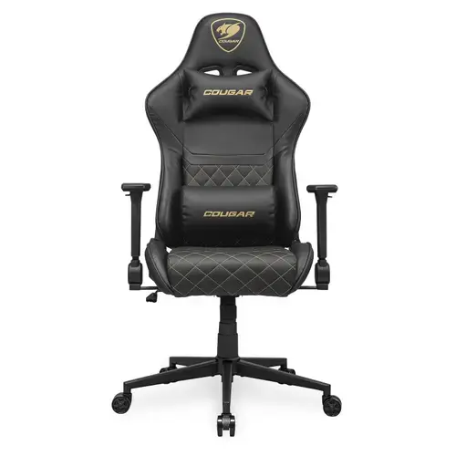 Scaun Gaming COUGAR Armor One V2 Gold, Max 120 kg, Cotiere pliabile 4D, Tesatura (Negru)