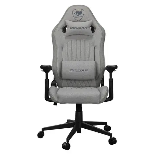 Scaun Gaming COUGAR Gaming Explore Royal Gray F, Cotiere cu hiperrotatie 3D, Perna lombara (Gri deschis)