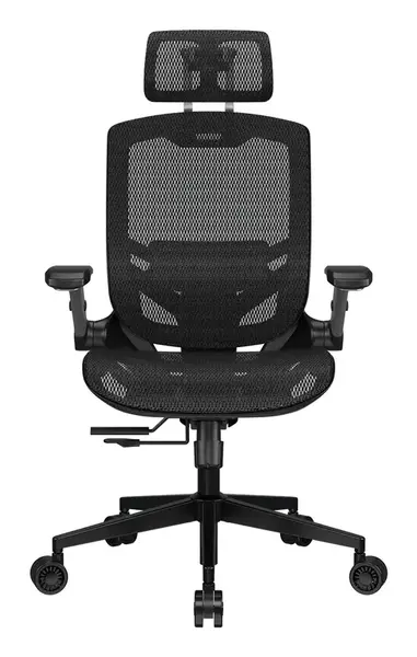 Scaun Gaming COUGAR Speeder One, Mesh, Max 120 kg, Cotiere pliabile 2D, Ajustare tetiera 3D (Negru)